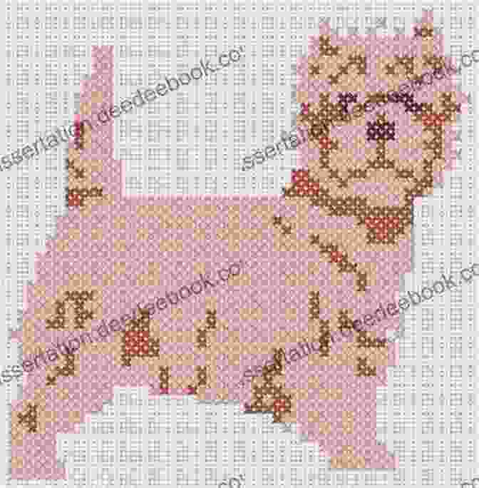 A Simple Cross Stitch Pattern Featuring A Playful Puppy, With Its Tail Wagging And Tongue Lolling Happily. Simple Cross Stitch Patterns From 1914