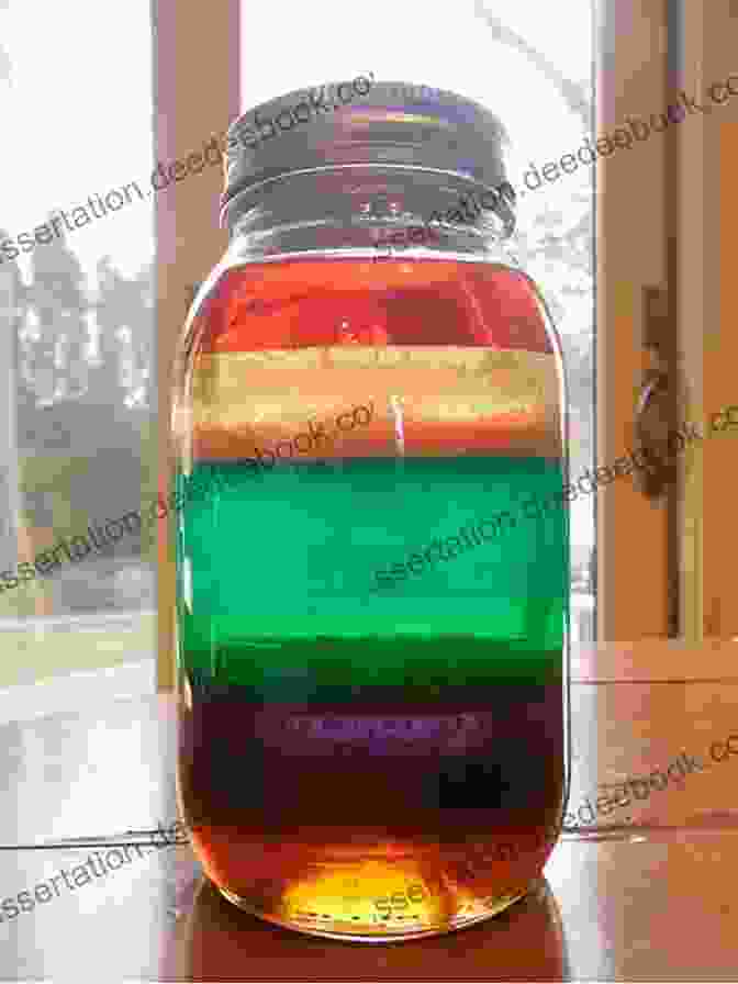Rainbow In A Jar Made From Water, Vegetable Oil, And Food Coloring Junk Drawer Chemistry: 50 Awesome Experiments That Don T Cost A Thing (Junk Drawer Science 2)